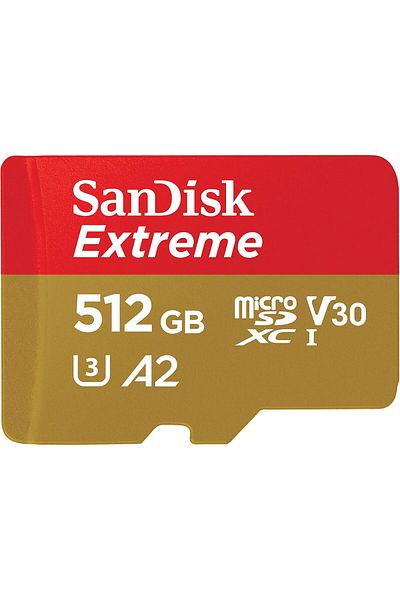 SanDisk 512GB Extreme microSD UHS I Card for 4K Video on Smartphones, Action Cams & Drones, 190MB/s