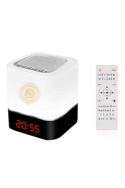 Generic JAJEEK ðŸ“¿ Wireless Touch Lamp Quran Bluetooth Speaker with Remote Control â€“ White Islamic LED N