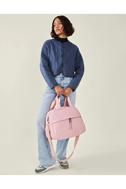 Accessorize Gül Nakışlı Seyahat Çantası Pembe