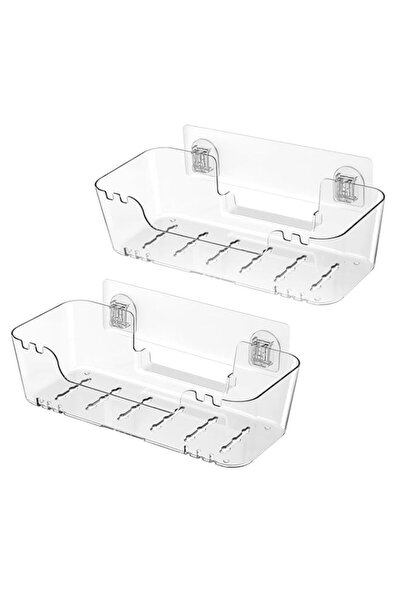 Generic KASTWAVE 2pc Acrylic Wall Mount Organizer, Self-Adhesive Shower Caddi...