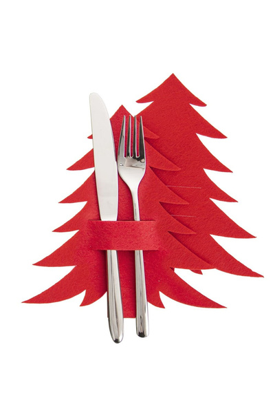 shumee Red Christmas tree cutlery case, 2 pcs.
