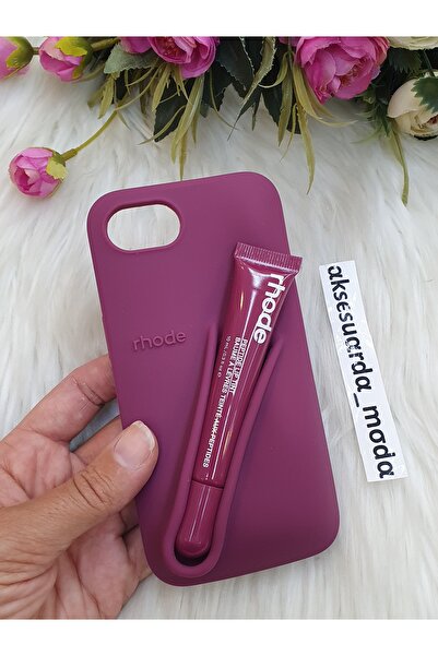 ZB Aksesuarda Moda İphone 16E Uyumlu Lip Gloss Hediyeli Yumuşak Trend Kılıf