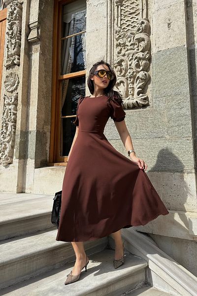 Afiş Butik White Balloon Sleeve Long Dress