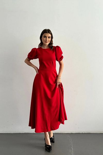 Afiş Butik White Balloon Sleeve Long Dress