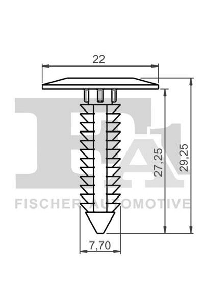 FA1 25-10003.25, Clips for decorative and protective covering.