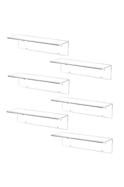 Generic CY Craft 6 PCS Clear Floating Shelves Display Ledge Hanging Kids Book...
