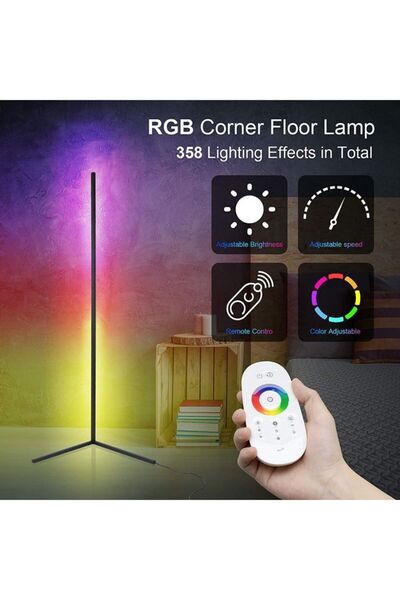 Generic إضاءة HuHa LED RGB المحيطة بالزاوية مع جهاز تحكم عن بعد متعدد الألوان