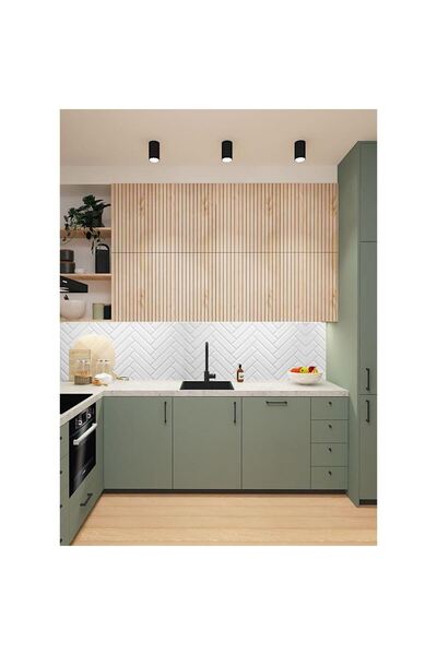 Mercaton Decorative panel, PVC, 3D zigzag pattern, white, 96×48.5cm