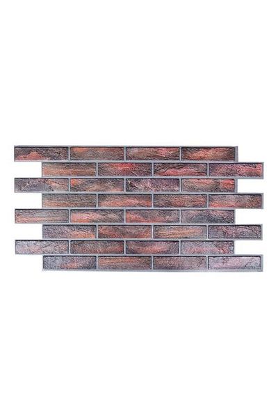 Mercaton Decorative panel, PVC, 3D brick pattern, burnt brown, 96×48.5 cm