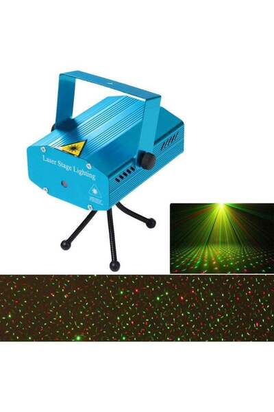 Generic جهاز عرض ليزر LED صغير لإضاءة المسرح بمقبس الاتحاد الأوروبي باللونين الأخضر والأحمر