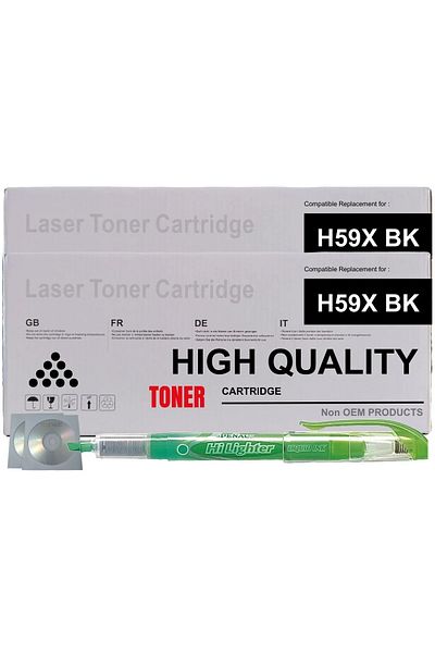 Non-OEM Set Cartus Toner Compatibil HP59X, 2xCF259X Negru, 20000pag cu chip, Textmarker si 2buc CD-R Maxell