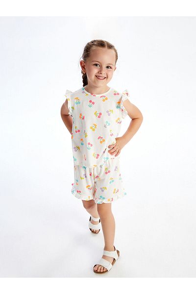 LC Waikiki Printed Girl's T-Shirt and Shorts 2-Pack