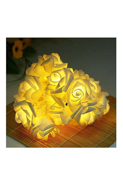 Generic 20 LED Rose String Lights For Wedding Decoration Yellow 2meter