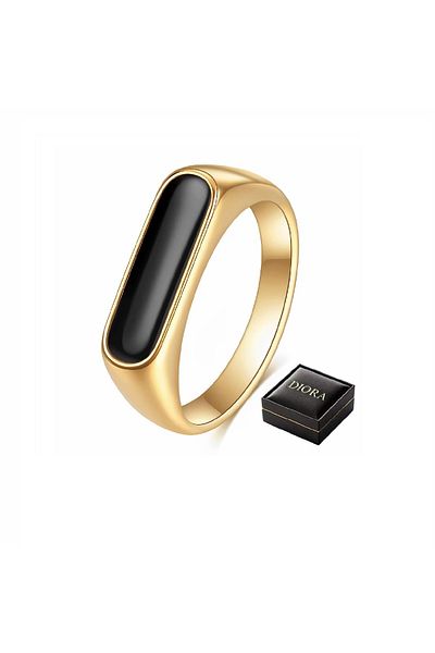 Belora Diora brand ring, Classic Design, Gold/Black color - Gold, 8