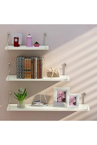 Generic LYLYMYKHH Floating Shelves for Wall - Set of 3 Hanging Wood Shelf Rus...