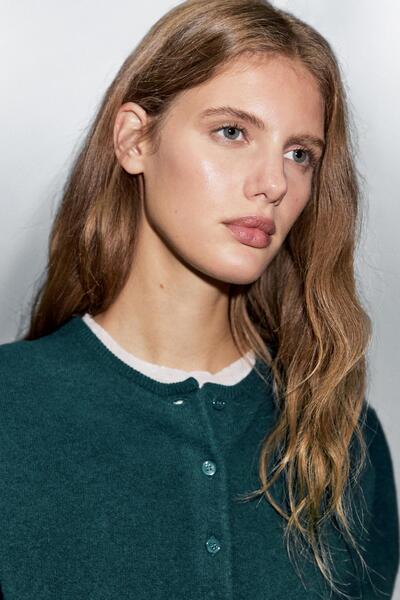 Massimo Dutti Yün karışımlı triko hırka