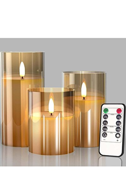 Generic شموع ELTRAZONE الزجاجية LED عديمة اللهب - شمع حقيقي مع فتيل متوهج، تعمل بالبطارية، R
