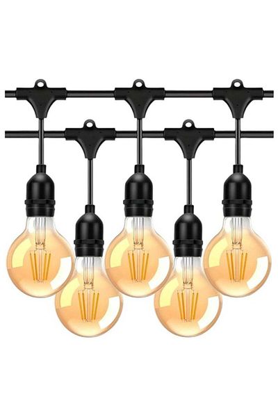 Generic Yuwell Outdoor Waterproof IP65 Led String Lights E27 Holder 50 Meter Bulb Holder Wire With 100 Bulb