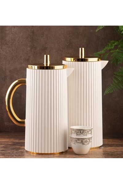 ALSAIF Lena Thermos Set for Tea and Coffee from Saif Lulu/Gold