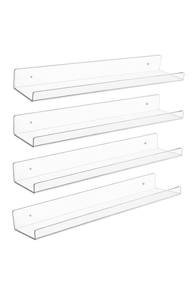 Generic HBlife 15 Inches Invisible Wall Floating Bookshelf, Wall Book Shelf for Kids and Nursery, Clear Acr