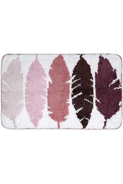 Generic ZDALQDMJ Bathroom Rug Mat, Microfiber Ultra Soft and Water Absorbent Bath Rug with Modern Leave Des