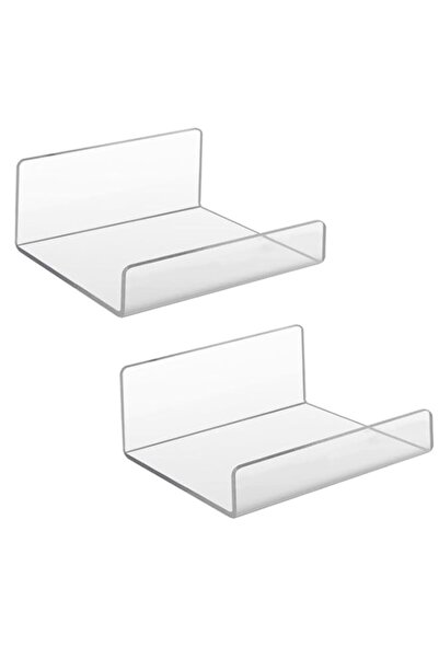Generic NALACAL 2Pcs Clear Acrylic Floating Shelf for Wall Mounted, Adhesive ...