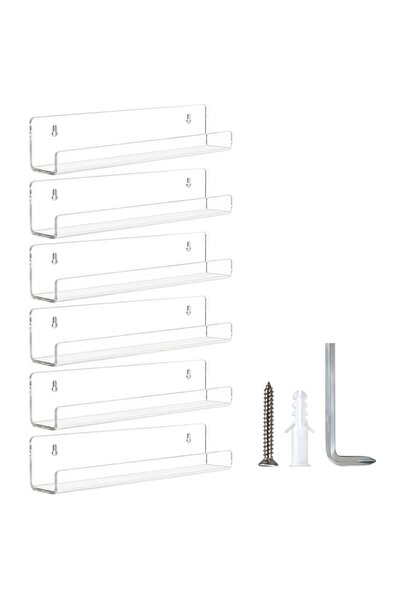 Generic LileZbox Acrylic Clear Floating Shelves, Wall Mounted Acrylic Invisib...