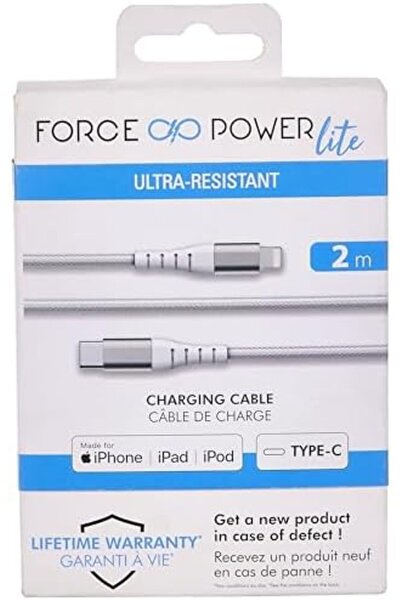 Force Big Ben Power USB C to Lightning Cable, 1.2M, Fast Charging, Unbreakable & Durable Braided Nyl