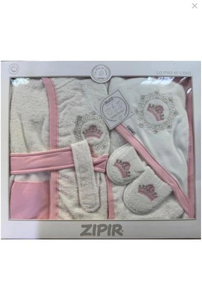 Zıpır Baby Girl Child 4 Piece Bathrobe Set 201-P
