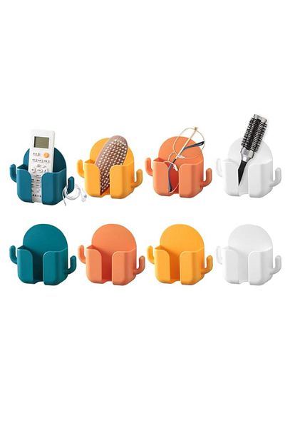 Generic VAODO Bathroom Hanging Shelf, 8 Pcs Wall Mount Phone Holder, Remote Control Phone Plug Wall Mount S