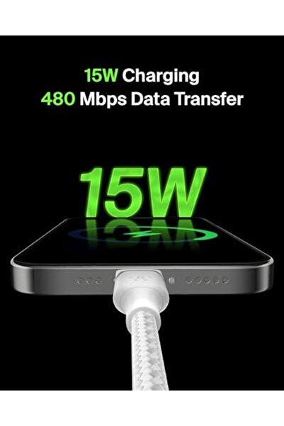 Belkin BoostCharge Braided USB C charger cable, USB-C to USB-A cable, USB type C charging cable for