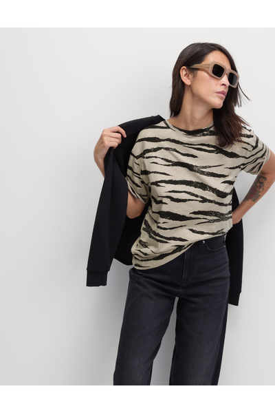 Marks & Spencer Pamuklu Desenli Kısa Kollu T-Shirt
