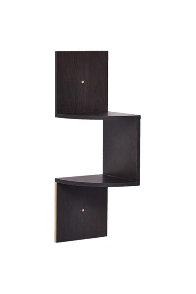 Generic Greenco Zigzag 2 Tier Corner Floating Shelves, Espresso.