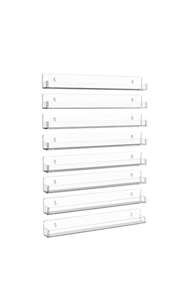 Generic Tazweeq 8 Pcs Wall Mounted Shelf, 15 Inch Clear Acrylic Nail Polish O...
