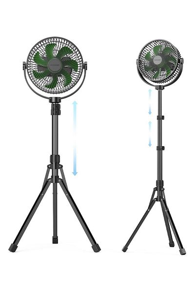 Generic Comoistar 10000 mAh Pedestal Fan with 8.5'' Frame, 4 Speeds Air Circulator Fan, Portable Desk Fan wi