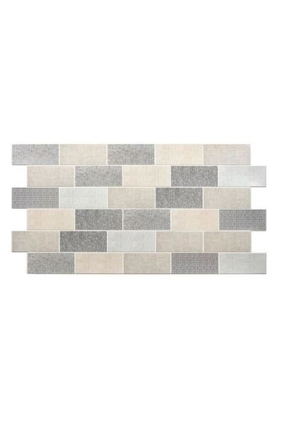 Mercaton Panou decorativ, PVC, model textil 3D, nuanțe de gri pastel, 9648,5 cm