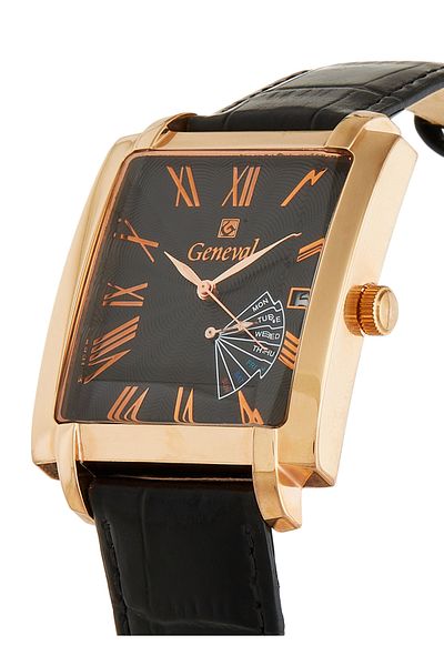 GENEVAL Men's Leather Analog Wrist Watch GL141RBB