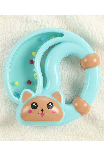 Babyhug Squirrel Shape Baby Rattle, Auditory Stimulation, Durable, 6 Months+, 11 x 3 x 11.5cm - Blue