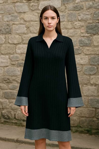 Zeyoo Collection Spanish Sleeve Dress with Detail