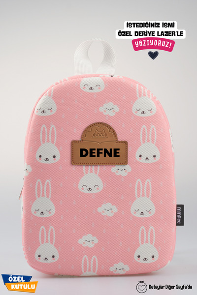 Minilee KİŞİYE ÖZEL İSİMLİ - Sevimli Tavşanlar - Anaokulu Çocuk Sırt Çantası
