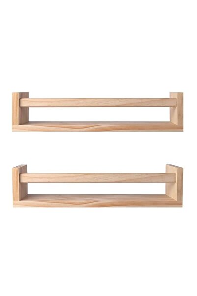 Generic SYOSI 2Pcs Floating Wall Shelves, Naturel Wood Floating Wall Bookshel...