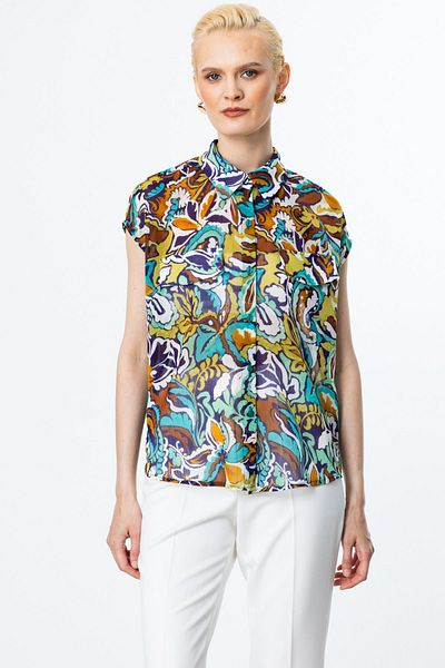 ON Chiffon Blouse with Ornamental Cover Pocket