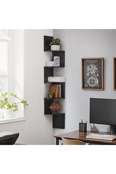 Generic أرفف زاوية من توشيونيكس، بخمس طبقات، تُثبّت على الحائط، مناسبة لغرف ا...