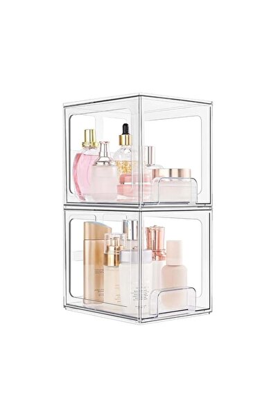 Generic 2 Pack Large Stackable Storage Drawers, Makeup Organizer Storage Draw...