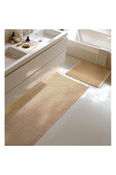 Generic مجموعة سجادات حمام وافل مطورة من SLEEPHEAD®، سجادات حمام فائقة الامتص...