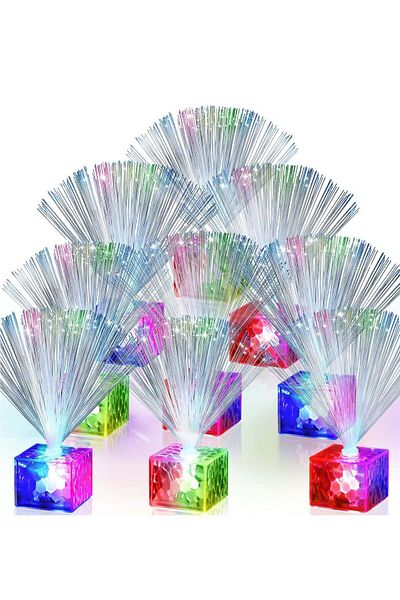 Generic SYOSI 6Pcs Mini Fiber Optic Lights, Small Color Fiber Optic Lamps Multicolor Changing Fiber Light f