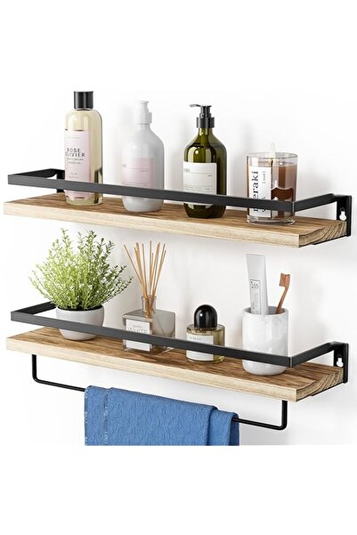 Generic Azonee Floating Shelves, Rustic Wall Shelves Set of 2, Removable Towe...