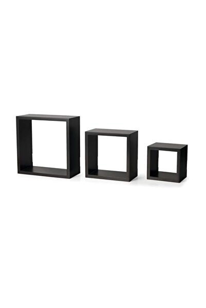 Generic BPA® Floating Wall Square Cube Shelves for Bedroom- Wood, Set of 3, ‎...