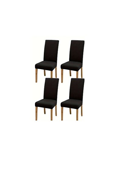 eR D L Set de 4 huse universale pentru scaune, elastice, negre, eR D L