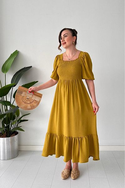 MaziButik Gipeli Straight Dress Oil Green